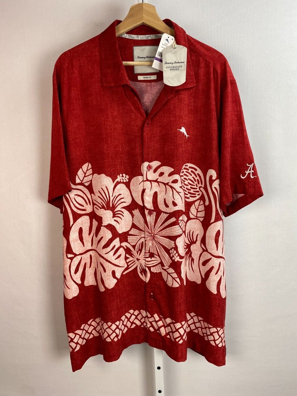 NWT Tommy Bahama Alabama Tide Collegiate Series Hawaiian Shirt Sz XXL Trim Fit